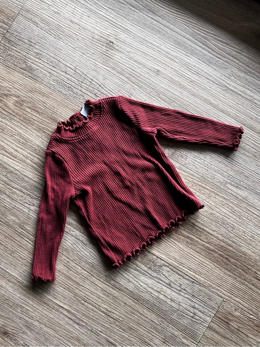 Old Navy Ribbed Baby Girl Long Sleeve Top - Burgundy